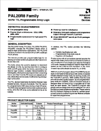 Datasheet PAL20L8-10JC manufacturer AMD